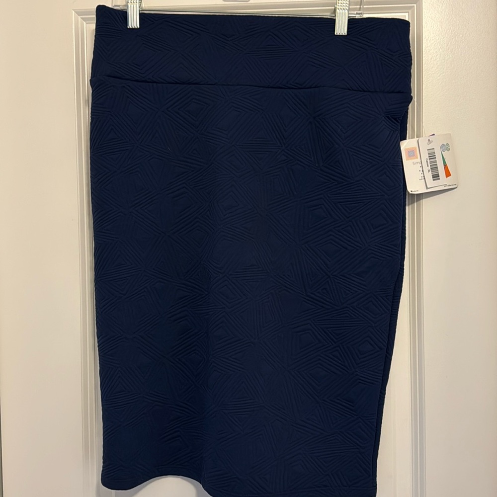 LuLaRoe “Cassie” Navy Blue Pencil Skirt NWT XL